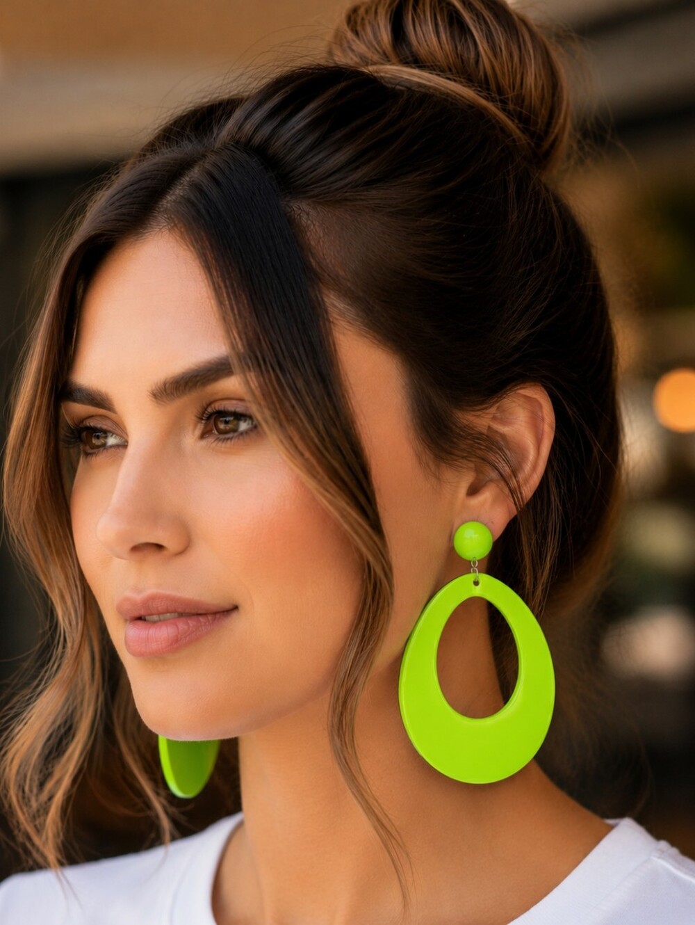 Vibrant Green Acrylic Drop Earrings